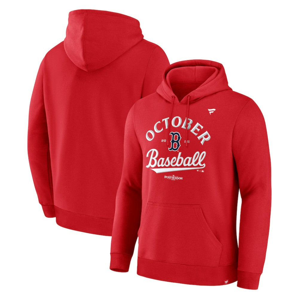Boston Red Sox Fanatics 2025 MLB Postseason Locker Room Hoodie - Red Hoodies
