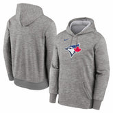 Toronto Blue Jays Nike Primary Logo Therma Hoodie - Heather Gray Hoodies