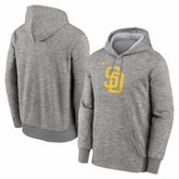 San Diego Padres Nike Primary Logo Therma Hoodie - Heather Gray Hoodies