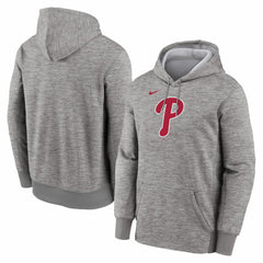 Philadelphia Phillies Nike Primary Logo Therma Hoodie - Heather Gray Hoodies