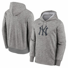 New York Yankees Nike Primary Logo Therma Hoodie - Heather Gray Hoodies