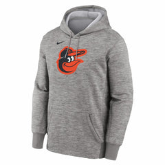 Baltimore Orioles Nike Primary Logo Therma Hoodie - Heather Gray Hoodies