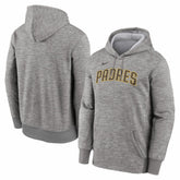 San Diego Padres Nike Primary Wordmark Therma Hoodie - Heather Gray Hoodies