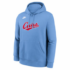 Chicago Cubs Nike Cooperstown Collection Wordmark Club Hoodie - Light Blue Hoodies