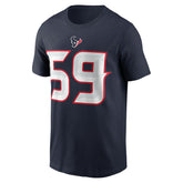 DeMeco Ryans Houston Texans Retired Player Name & Number T-Shirt Navy