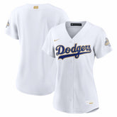 MLB Los Angeles Dodgers Nike Women's 2026 Gold Collection Stadium Jersey - White