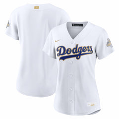 MLB Los Angeles Dodgers Nike Women's 2026 Gold Collection Stadium Jersey - White