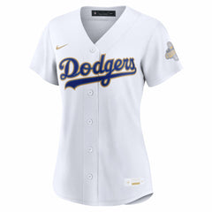 MLB Los Angeles Dodgers Nike Women's 2026 Gold Collection Stadium Jersey - White
