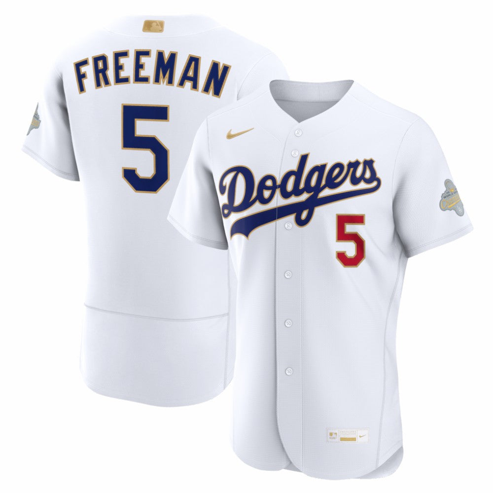 MLB Freddie Freeman Los Angeles Dodgers Nike 2026 Gold Collection Authentic Jersey - White