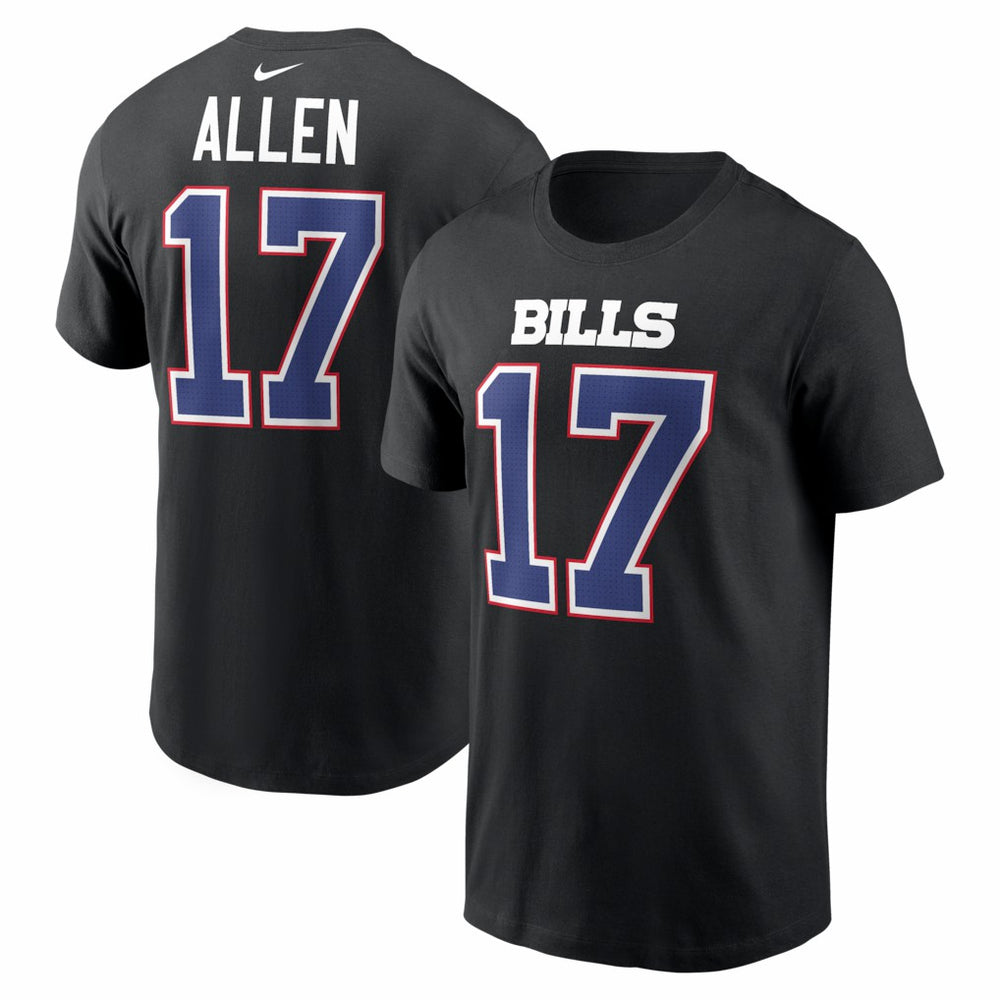 Josh Allen Buffalo Bills Carbon Name & Number T-Shirt Black