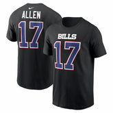 Josh Allen Buffalo Bills Carbon Name & Number T-Shirt Black
