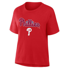 Philadelphia Phillies Fanatics Women's Lockup Legacy T-Shirt - Red T-shirts