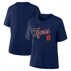 Detroit Tigers Fanatics Women's Lockup Legacy T-Shirt - Navy T-shirts