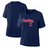 Cleveland Guardians Fanatics Women's Lockup Legacy T-Shirt - Navy T-shirts
