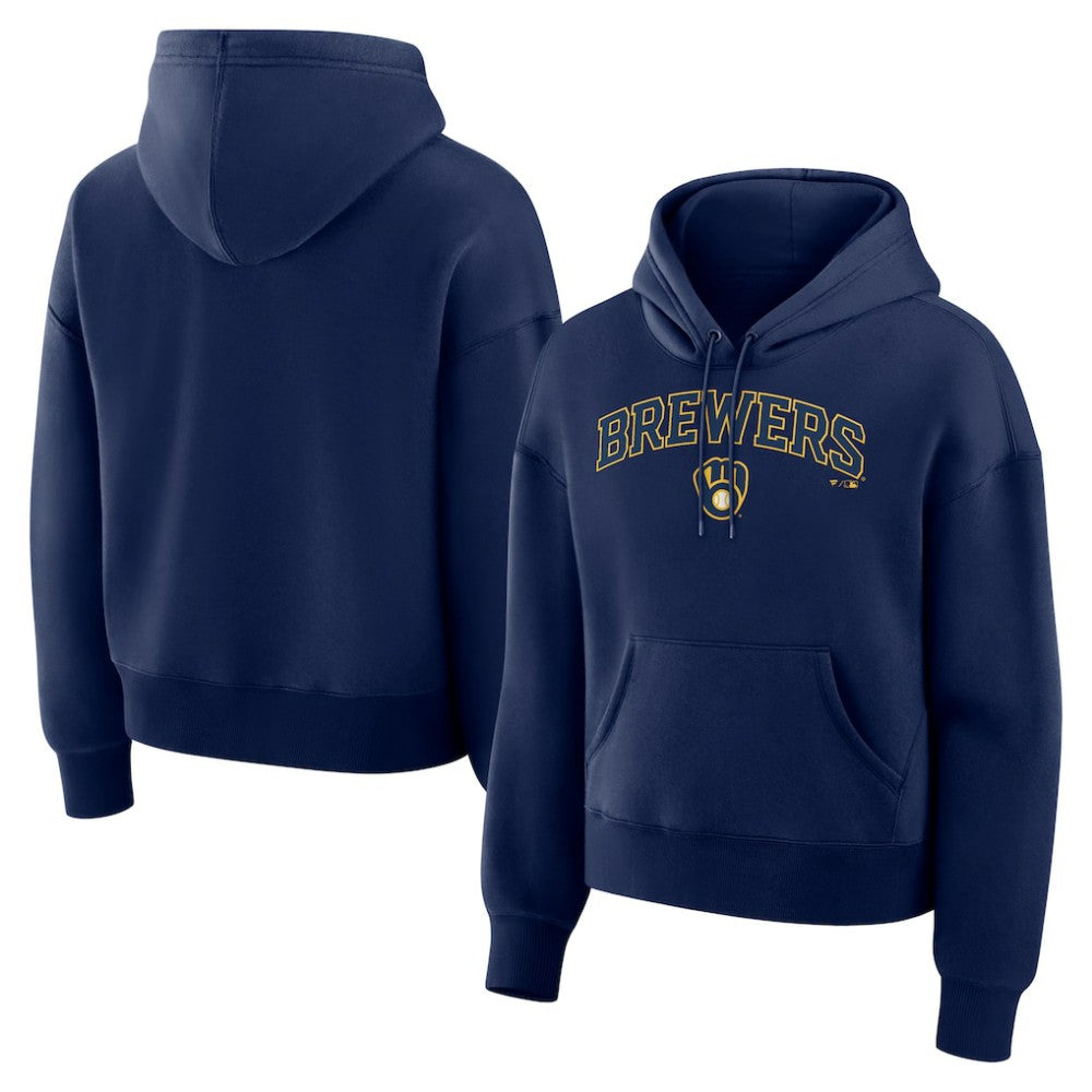 Milwaukee Brewers Fanatics Women's Lockup Legacy Fleece Hoodie - Navy Hoodies