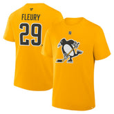 NHL Marc-Andre Fleury Pittsburgh Penguins Fanatics Authentic Stack Name & Number T-Shirt - Gold