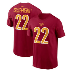 Jacory Croskey-Merritt Washington Commanders Player Name & Number T-Shirt Burgundy