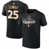 Tommy Edman Los Angeles Dodgers Fanatics 2025 World Series Champions Name & Number T-Shirt - Black T-shirts