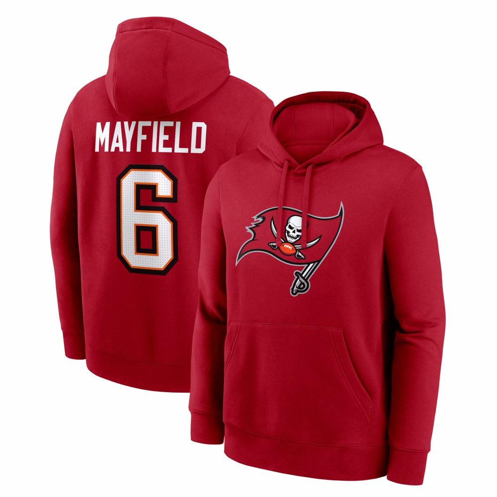 Baker Mayfield Tampa Bay Buccaneers Player Name & Number Fleece Hoodie Red