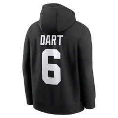 Jaxson Dart New York Giants Player Name & Number Fleece Hoodie Black