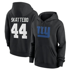 Cam Skattebo New York Giants Women's Player Name & Number Fleece Hoodie Black