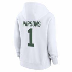 Micah Parsons Green Bay Packers Women's Player Name & Number Fleece Hoodie White