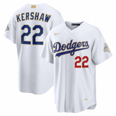 MLB Clayton Kershaw Los Angeles Dodgers Nike 2026 Gold Collection Stadium Jersey - White