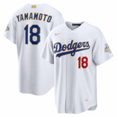 MLB Yoshinobu Yamamoto Los Angeles Dodgers Nike 2026 Gold Collection Stadium Jersey - White