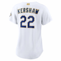 MLB Clayton Kershaw Los Angeles Dodgers Nike Women's 2026 Gold Collection Stadium Jersey - White