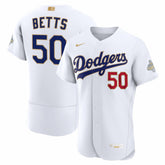 MLB Mookie Betts Los Angeles Dodgers Nike 2026 Gold Collection Authentic Jersey - White