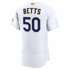 MLB Mookie Betts Los Angeles Dodgers Nike 2026 Gold Collection Authentic Jersey - White