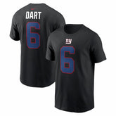 Jaxson Dart New York Giants Name & Number T-Shirt Black