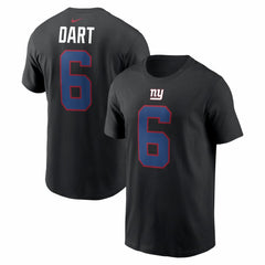 Jaxson Dart New York Giants Name & Number T-Shirt Black