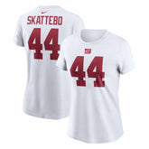 Cam Skattebo New York Giants Women's Name & Number T-Shirt White