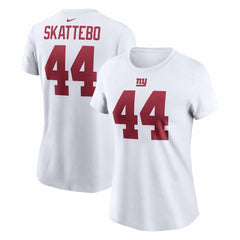 Cam Skattebo New York Giants Women's Name & Number T-Shirt White