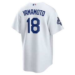 MLB Yoshinobu Yamamoto Los Angeles Dodgers Nike 2025 World Series Champions Home Replica Jersey - White