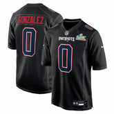 NFL Christian Gonzalez New England Patriots Super Bowl LX Patch Carbon Fashion Game Jersey - Black