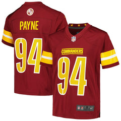 NFL Daron Payne Washington Commanders Youth Game Jersey - Burgundy