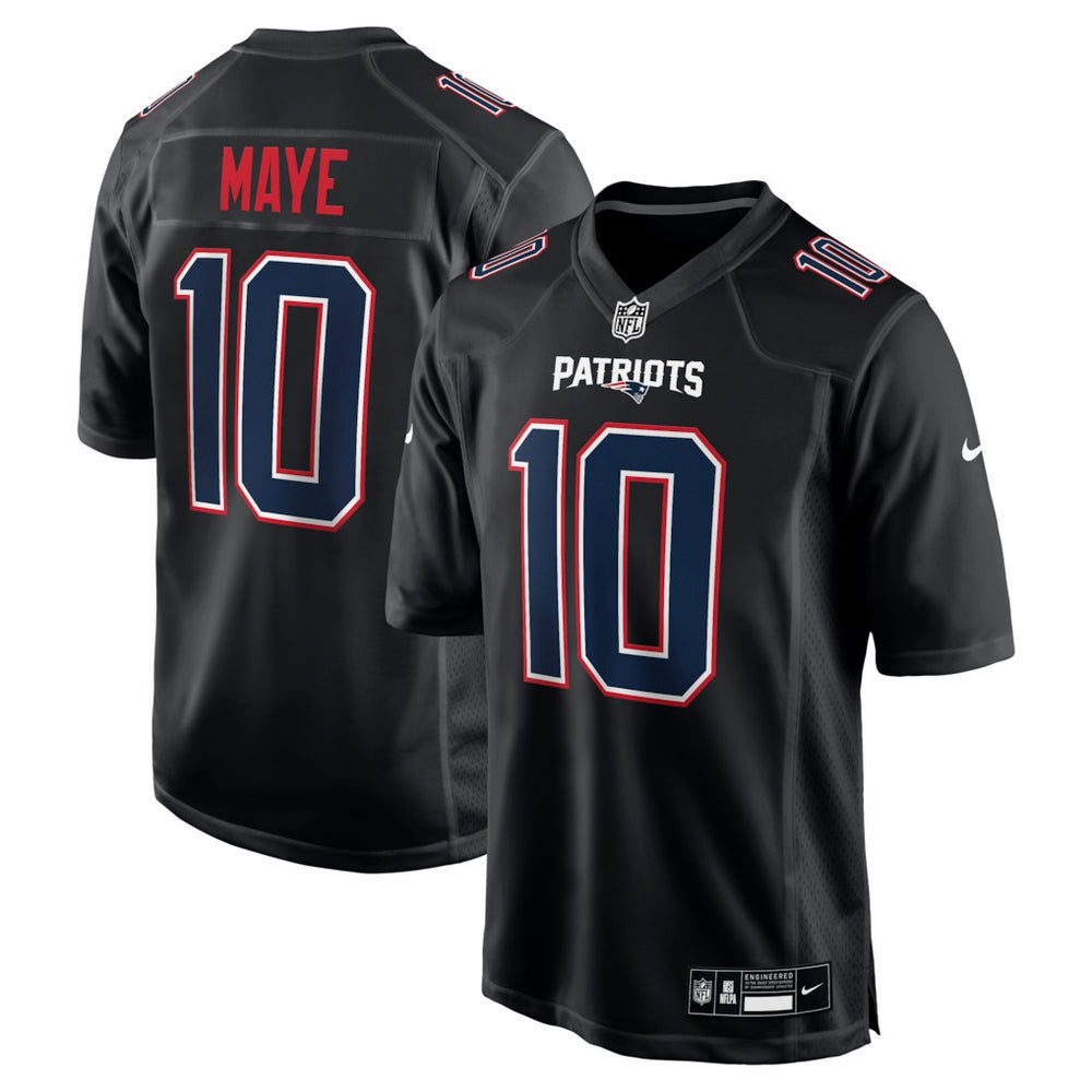 NFL Drake Maye New England Patriots Game Jersey - Carbon Black