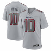 NFL Drake Maye New England Patriots Atmosphere Fashion Game Jersey - Gray