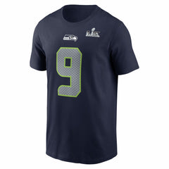 Kenneth Walker III Seattle Seahawks Super Bowl LX Patch Name & Number T-Shirt College Navy