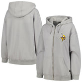 Minnesota Vikings The Wild Collective Women's Faux Fur Lined Tri-Blend Full-Zip Hoodie Gray