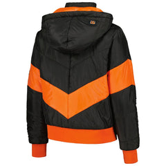 Cincinnati Bengals The Wild Collective Women's Puffer Full-Zip Hoodie Black