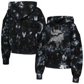 Minnesota Vikings The Wild Collective Women's Tie-Dye Cropped Pullover Hoodie Black