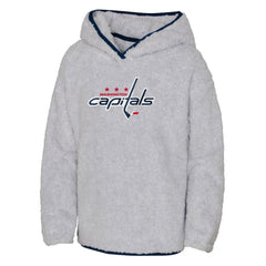 NHL Washington Capitals Girls Youth Ultimate Teddy Fleece Pullover Hoodie - Heather Gray