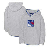 NHL New York Rangers Girls Youth Ultimate Teddy Fleece Pullover Hoodie - Heather Gray