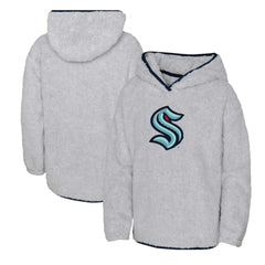 NHL Seattle Kraken Girls Youth Ultimate Teddy Fleece Pullover Hoodie - Heather Gray