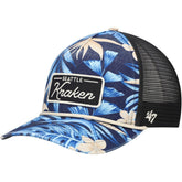 NHL Seattle Kraken '47 Tropicalia Allover Print Trucker Adjustable Hat - Navy