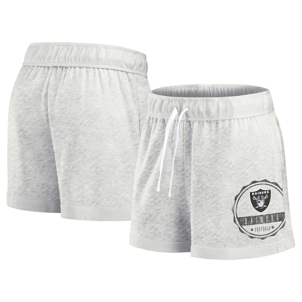 Las Vegas Raiders Women's Vintage Badge Shorts Oatmeal