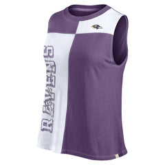 Baltimore Ravens FanaticsWomen's Script Color Block Tank Top Purple/White